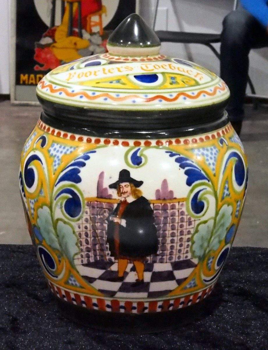 Hand-painted lidded jar — the original reference photo